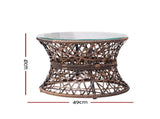 Gardeon Outdoor Lounge Setting Furniture Wicker Papasan Chairs Table Patio Brown ODF-PAPASAN-TBCHX2-BR