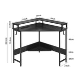 Casadiso L-Shaped Computer Desk with Charging Station, Black Gaming Desk with Built-in Power Board V384-AQUARIUS7PBL