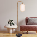 Sarantino Metal Floor Lamp With Opal Glass Shade LMP-MLM-9052