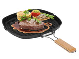 NonStick Practical Frying Pan Steak Skillet BBQ with Foldable Handle Kitchen Supplies V1294-YM0718-3118200268312