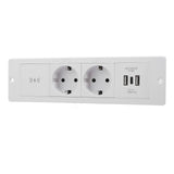 Recessed Power Strip with Wireless Charge USB Ports 4 in 1 Furniture Power Outlet for Table V1294-YM0901-3114240091011