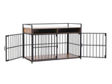 i.Pet 2-in-1 Wooden Dog Crate 104cm Pet Cage Furniture End Table Storage Black PET-DOGCAGE-DR-104-BK