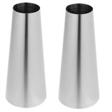 Elegant Desktop Vase, Plated Silver Stainless Steel, Reliable Flower Holder, 2Pcs V1369-AZ3-W-20864