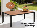 Gardeon 7PCS Outdoor Dining Set Table and Chairs Patio Garden Furniture Bistro Set FF-DINING-7PLW-BK-ABC