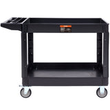Utility Service Cart, 2 Shelf 550LBS Heavy Duty Plastic Rolling Utility Cart with 360&deg Swivel Wheels V952-DXSLSYTCDXCD2ZRGNV0