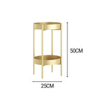 SOGA 2 Layer 50cm Gold Metal Plant Stand Flower Pot Holder Corner Shelving Rack Indoor Display FPOTH50GLD