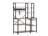 Artiss Kitchen Rack with Power Outlets Hooks 96CMX170CM Microwave Storage Shelf KR-MEL-5S-100-2AC-BKBR