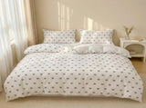 Bow Print Bedding Set - 3 Piece Set - Quilt Cover 264 x 229 cm with 2 Pillowcases 51 x 66 cm - White V888-ELOSUNG54957-9