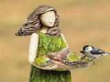 Fairy Garden Statue with Bird Feeder Lawn Resin Ornaments Garden Art Sculptures for Outdoor V1294-YM0721-10147530