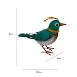 Colourful Green Bird Decoration 21cm V637-71310BRD