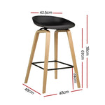 Artiss 2x Bar Stools Wooden BA-TW-8801-BKX2