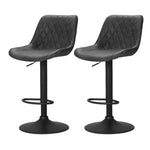 Artiss 2x Bar Stools Gas Lift Vintage Leather Black BA-K-9976-BKX2