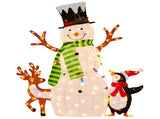 Christabelle 1.2m Christmas Snowman Display Indoor Outdoor with LED Lights and Animals Decorati MHA501