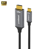 mbeat Tough Link 8K 1.8m USB-C to Cable Host Interface USB-C Output Interface USBC-C V1202-V2-CBMB-MB-XCB-8K18CHD