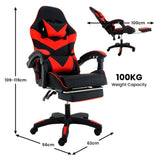 Sarantino Cueva Reclining High Back Office Gaming Chair with Retractable Footrest Office Comput CHR-ASA-CUE-BKRD