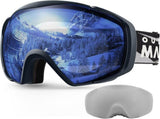 OutdoorMaster Ski Goggles with Cover Snowboard Snow Goggles OTG Anti-Fog -100% UV Protection-OM-18 XFOM-SG18PCS-BK