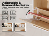 Artiss Shoe Rack Cabinet 24 Pairs Adjustable Shelf Pine FUR-Y-SHOE-4D-WHWD-AB