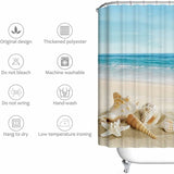 Waterproof Anti-Mildew Shower Curtain 200x240 cm Beach Elegant Pattern V1188-CE-Y1300096