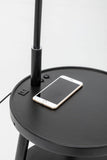 Naples Tripod Floor Lamp Shelf Storage Drawer Bed Side Table Light w/ USB Charger V563-75175