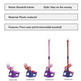 2-in-1 Kids Baseball Training Toy Set with Automatic Pitching and T-Ball Stand, Indoor and Outdoor V1341-ZY-QWMURNJM-PRACTICESET-RED