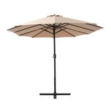 Instahut 4.57m Outdoor Umbrella Beach Pole Garden Tilt Beige UMB-POLE-4-TR-BG