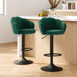 Artiss 2x Bar Stools Gas Lift Velvet Green BA-K-9968-GNX2