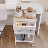 Rolling Cart Large Capacity Eco Friendly PP MDF Sturdy Construction Space Saving Utility Cart For V1294-YM0717-3117220191812