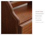 Round Mirror with Drawer Orbicular Wooden Tabletop Vanity Mirror Elegant Design V888-ELOSUNG16533