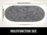 Oval Rug 80160cm Soft Polyester Floor Mat Non-Slip Bedside & Living Room Carpet Ash Grey V1105-YADD-002