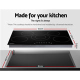 Devanti Electric Ceramic Cooktop 90cm CCT-B-5B-6Z-TOUCH-BK