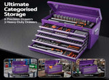 Giantz 9-Drawer Tool Cabinet Chest Toolbox Heavy Duty Garage Storage Organiser Purple TB-9DR-CHEST-PUR