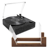 Victrola Eastwood II Turntable - Black Bundled Crosley Record Storage Display Stand V398-VTA-74-BLK-BSS
