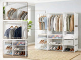 Artiss Large Portable Clothes Closet Wardrobe with Open Shelf White DIY-WR02-170-WH