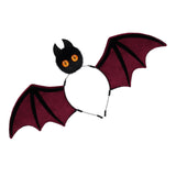 Red Halloween Bat Wing Headband with Furry Ears and Orange Eyes - Velvet Costume Accessory for V888-ELOSUNG56068-1
