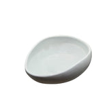 White Glazed Terracotta Half Oval Bowl | Hand Thrown | Decorative Centerpiece V1026-KLC9213