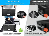 CARLA HOME Fireproof Document Box with Lock - Collapsible Black - Glass Fiber - Reflective Strip V178-36525