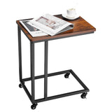 VEVOR C Table, C Shaped Sofa Side Table with Metal Frame Rolling Casters, Portable C Shaped End V952-CZ1JT1CBHB208HKNP001V0