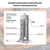 Kitchee 7L Manual Vertical Sausage Filler - Stainless Stuffer Meat Press Machine V238-SUPDZ-32652652183632