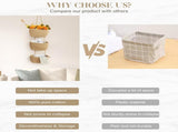 Foldable Wall-Mounted Storage Basket - Hanging Organizer for Home Use V1258-DP02-BOL-437