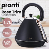 Pronti Kettle, Pronti Toaster and HomeMaid Coffee Machine Breakfast Set - Black KT-TS-C511-BK