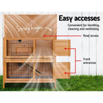 i.Pet Rabbit Hutch Chicken Coop 91.5cm x 45cm x 82cm Chicken Coop Large Wooden House Run Cage PET-GT-RHT1240