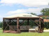 Pop-up Camping Gazebo Camping Canopy Shelter 6 Sided 10' x 10' Sun Shade V952-MZY610FT10FT67P5KV0