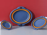 Foldable Dishpan for Washing Dishes Plastic Round Hanging Folding Basin Bucket Sink Dish Tub with V1294-YM0901-3112240042213