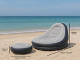 Large size inflatable sofa with foot pedal / foot stool Large size wide seat deep sitting feeling, V1102-HESF-001
