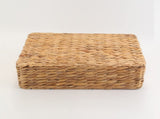 Storage basket Large Rectangular Wicker Basket, Water Hyacinth Storage Basket with Built-in Handles, V1366-AZ2-W-05637