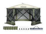 Pop Up Gazebo Tent, Pop-Up Screen Tent 6 Sided Canopy Sun Shelter with 6 Removable Privacy Wind V952-ZPSLTJLS10X1F6ZWMV0