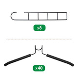 8 Sets Magic Clothes Hangers Detachable 5-in-1 Multilayer Carbon Steel Coat Hanger with Anti-Slip V985-MULTIHANGERS