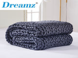 Dreamz Knitted Weighted Blanket Chunky Dark Grey Queen 9KG BLANKETW03-Q-9KG-DG