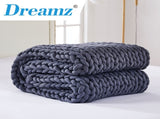 Dreamz Knitted Weighted Blanket Chunky Dark Grey Queen 9KG BLANKETW03-Q-9KG-DG_NZ