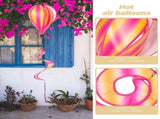 3Pcs Outdoor Hanging Decor Hot Air Balloon Pink Spiral Design for Parties V1370-AZ4-14194